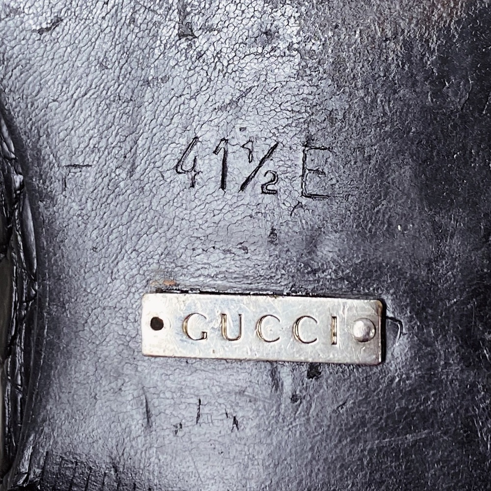 Gucci 1953 Classic Black Alligator Skin Silver Horsebit Loafers 41.5 G 8.5 9 US - Picture 12 of 12